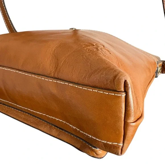 Patricia Nash Avellino Crossbody Organizer Heritage Brown Tan Leather Bag Purse - Picture 6 of 10